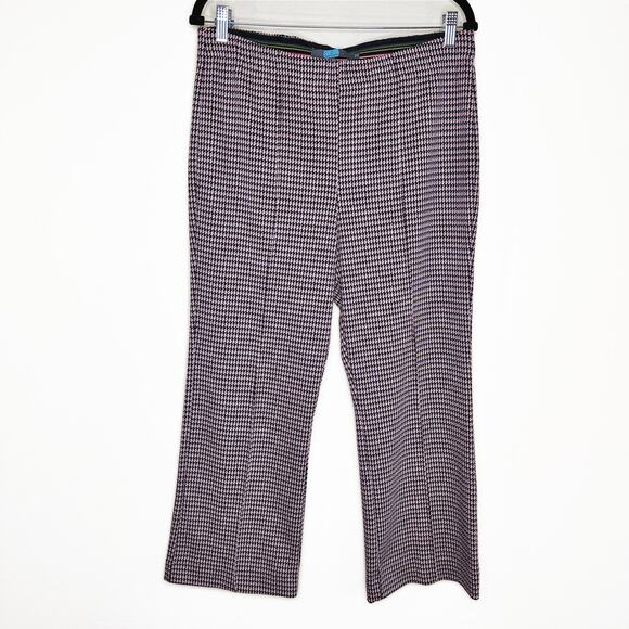 Eva Franco Anthropologie Houndstooth Margot High Rise Kick Flare Ankle Pants Lg - Picture 15 of 15